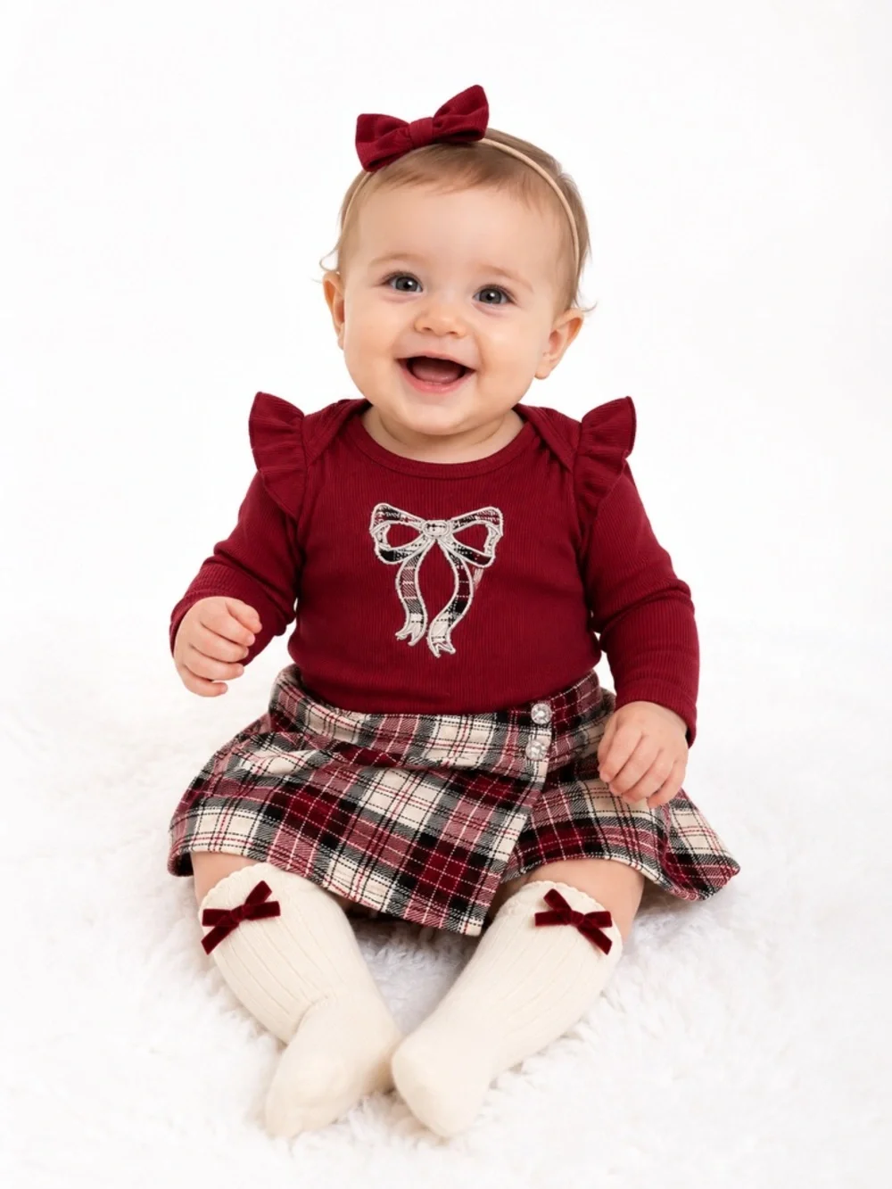 New - Nicole Miller Baby Girls 3-Piece Holiday Outfit Set